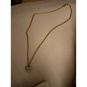 Juicy Couture long gold chain with heart pendant
